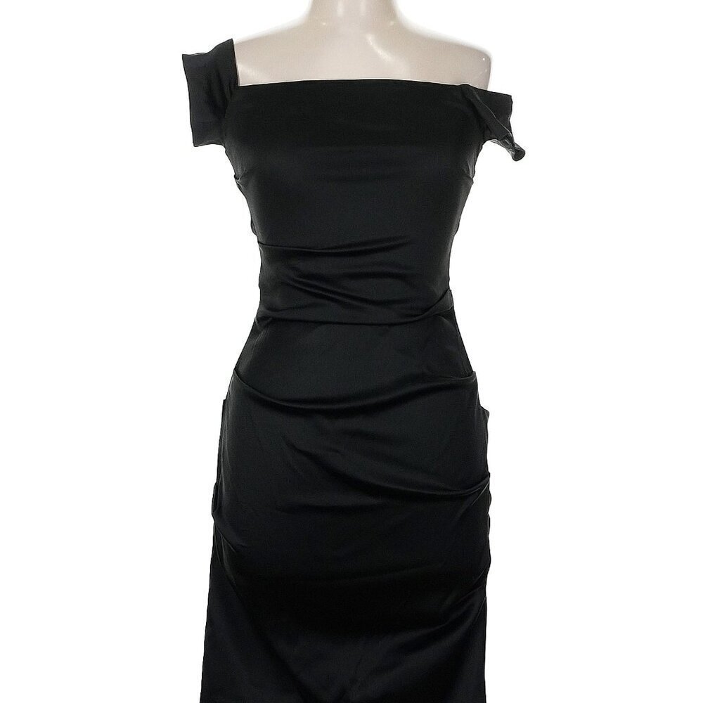 Betsy & Adam Off the Shoulder Ruched mini dress - Size 6 - Picture 2 of 3